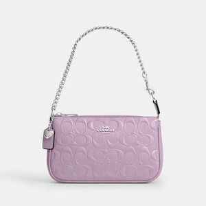 COACH Nolita 19 In Sig Leather W/Heart Charm Wristlet Shoulder Bag Light Violet
